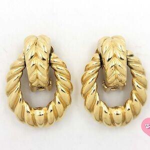 Christian Dior Gold-Plated Vintage Clip-On Earrings